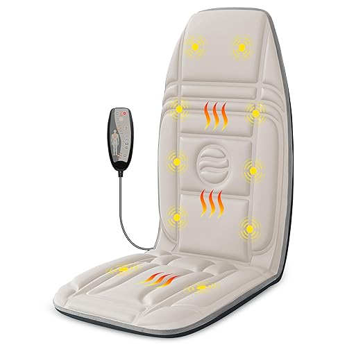 Snailax Vibration Back Massager with Heat - 10 Vibration Motors & 2 Heating Levels, Chair,Mounted Massager for Office Chair, Recliner, Sofa (UK Plug)-Christmas Birthday Gifts for Men, Mom, Dad