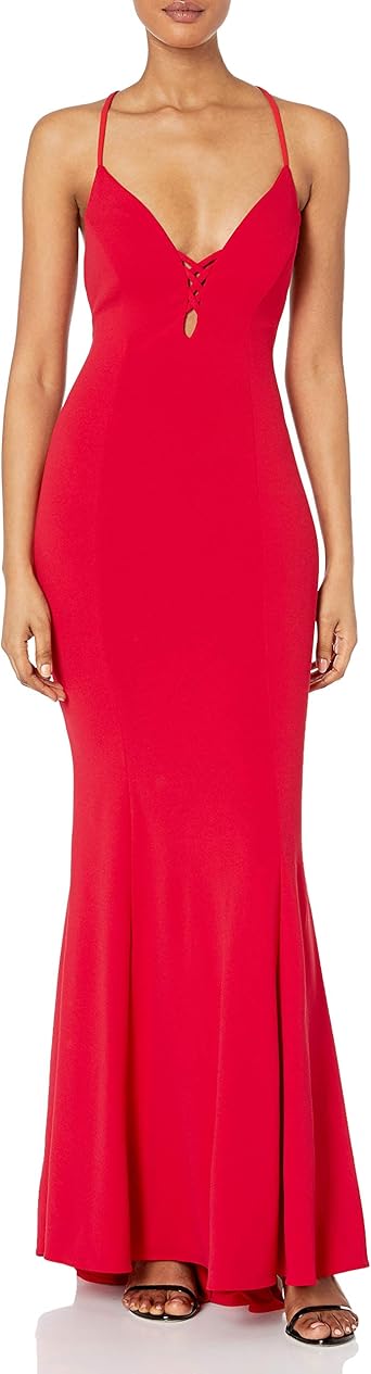 betsy and adam ruffled back off the shoulder gown
