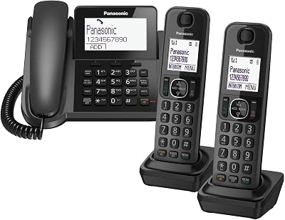 Panasonic KX-TGF323 Corded and Two Cordless Handsets Phone Kit with Answerphone