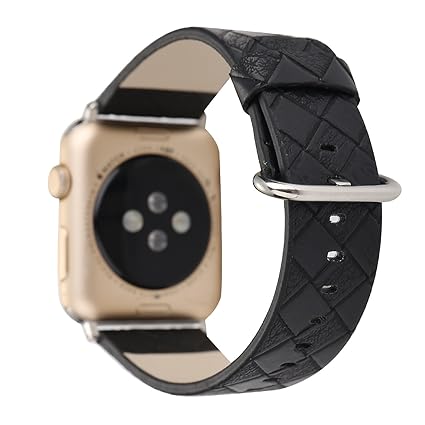 MagicFeel Lattice Pattern Leather Replacement Strap Wrist Watch Band Compatible with Apple Series 1 Series 2 Series 3 Smartwatch