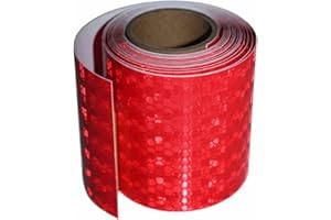 tuyrchu Red Reflective Tape 3 in X 10ft for Cars, Waterproof High Visibility Warning Safety Adhesive Reflector, Outdoor Reflective Stickers