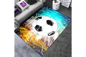 WJLBKGU Football Rug for Boys Room - Soccer Rugs for Boys Bedroom Sports Rug for Boys Room Kids Football Rug Area Rug Soccer Rug Sofa Floor Mat Football Room Decor Rugs for Living Room, 2.5x4 Feet