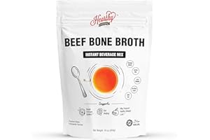 Hearthy Foods Beef Bone Broth Powder, Grass-Fed Hydrolyzed Bovine Bone Broth, Keto and Paleo Friendly Strengthens Immunity, Supports Bone Health, Halal Certified, Non-GMO, 16 oz. 454g