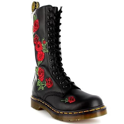 doc martens with red roses
