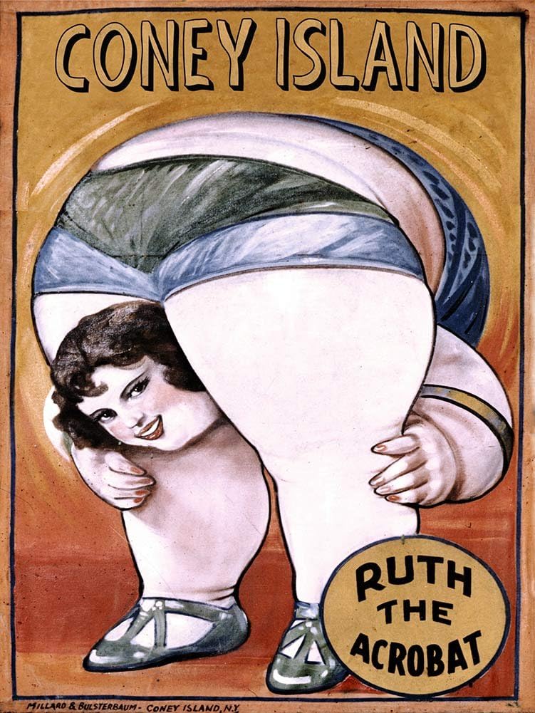 Antiguos Maps Coney Island New York Carnival Circus Freak Side Show Advertisement circa 1930 | | Art Print Poster Vintage Ad Wall Decor | 18 x 24 inches