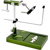 NIRVANA On The Fly - V2 Rotary Fly Tying Vise w/Travel Base, Olive | 360-degree inline rotary vise featuring hardened steel jaws and a heavy, compact pedestal base for mobile tying