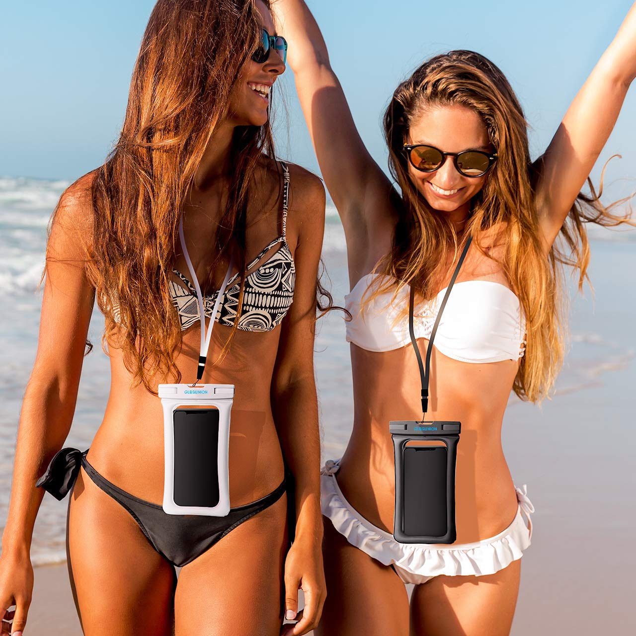 GLBSUNION Waterproof Phone Pouch Floating, IPX8 Universal Waterproof Case Underwater Dry Bag Compatible iPhone Xs Max/Xs/Xr/X/8/8plus/7/7plus Galaxy s9 Note 9/8 Google Pixel up to 6.5\