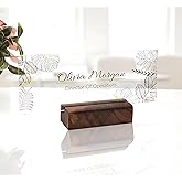 Personalized Desk Name Plate Plaque | Unique Gift | Wood Holder | Office Decor | Teacher Name Plate | Sign | Artswave (Elgant)