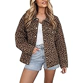 Kedera Women's Oversized Jean Jacket Long Blue Denim Jacket Long Sleeve Button Down Trucker Jacket Shacket Fall Coats