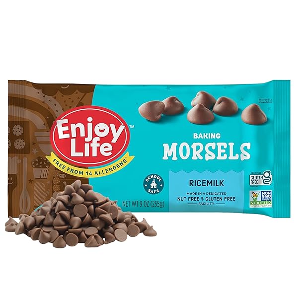 ENJOY LIFE RICEMILK BAKING MORSELS, 9 OZ BAG