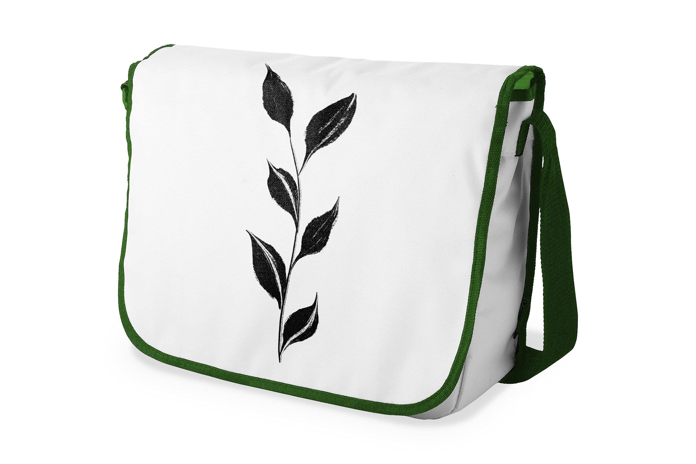 Bonamaison Digitally Printed Messenger School Bag with Khaki Strap for Students, Cross Body Bag, Courier Bag, Shoulder Bag for School, Back to School, Size: 29x36 Cm