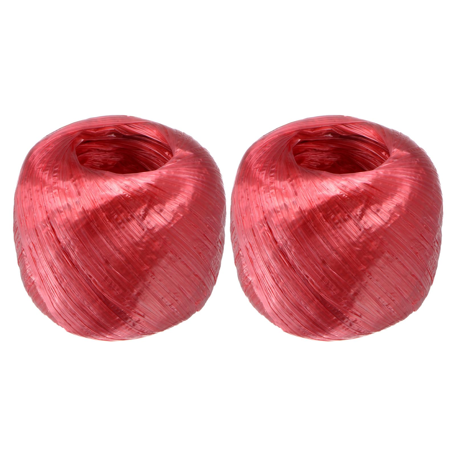 M METERXITY 2-Rolls Polyester Nylon Plastic Rope Twine, 4cm Width 110M Length Household Bundled Plastic Ropes Roll for Crafting/Gardening/Packing/Carrying [360FT/4330IN, Red]