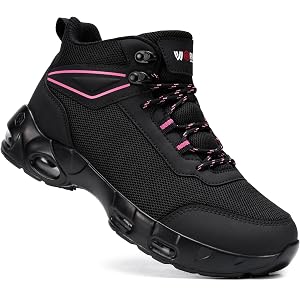 LARNMERN Women's Shoes Non Slip Resistant Boots Work Sole-Cushion Breathable Comfort Botas Hiking Mujer Zapatos de Trabajo Bl