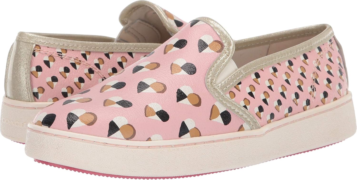 COACH Womens C117 Slip On Hearts Sneakers Shoes Blush US 7