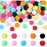 KISSITTY 100Pcs Colorful Acrylic Bead 10 Colors Flat Round Shape Craft Beads Disc Coin Pony Loose Spacer Beads for Jewelry Making DIY Craft Bracelet Necklace Earrings Accessories 10x5mm