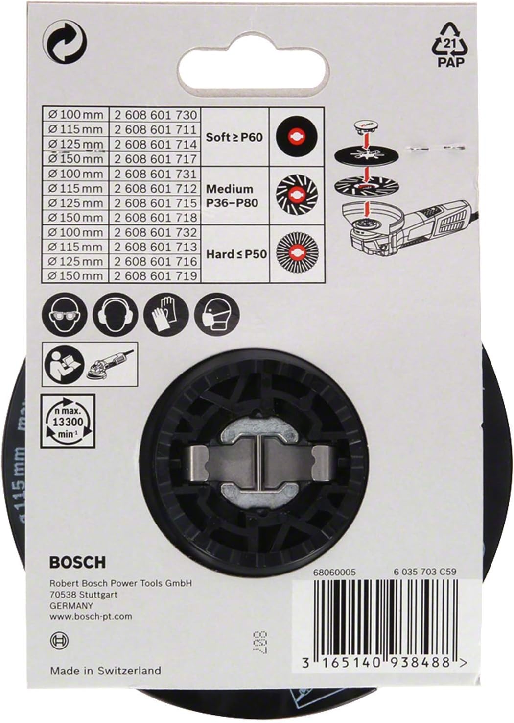 Bosch 1x PRO Backing Pad for Small Angle Grinders X-Lock, Medium (diameter 115 mm, Professional Accessory Small Angle Grinder) - Image 3