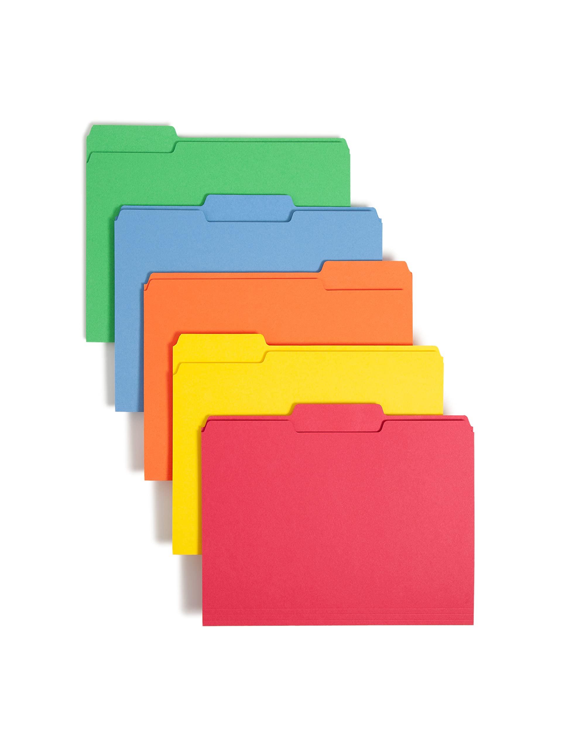Smead Colored File Folder, 1/3-Cut Tab, Letter Size, Assorted Primary Colors, 100 per Box (11943)