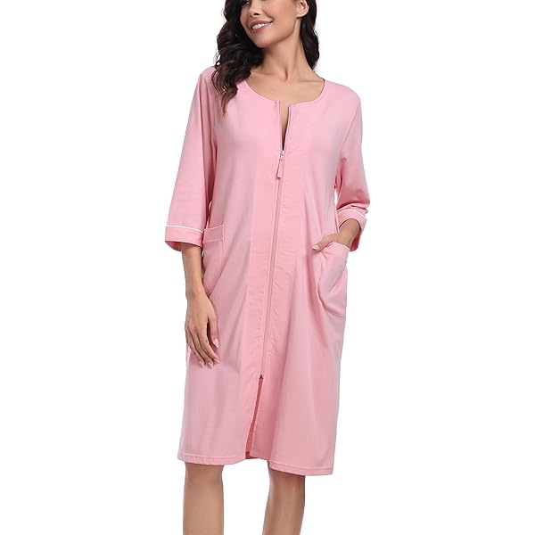ASKYY　long robe coat　非公式色 COLORFULLEAF Women's Zip Up Robes Long Sleeve Hooded Fleece