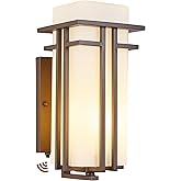 15.35"H Matte Brown Outdoor Wall Light Large Outdoor Wall Lantern Oil Rubbed Bronze Exterior Light Fixture Waterproof Metal w