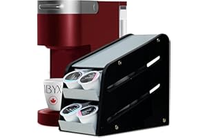 Ibyx Wooden Coffee Pod Holder for Kitchen Counterspace - 2 Tier K-Cup Pod Dispenser With 24 K Cups Storage Capacity - Natural