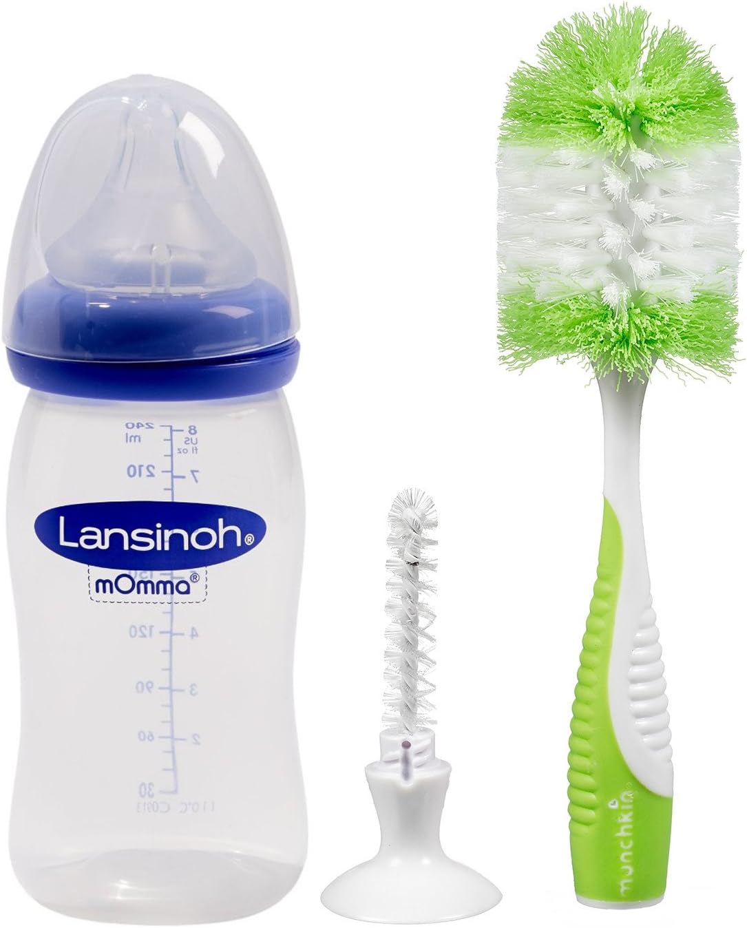 Lansinoh mOmma Bottle, 8 Ounce with Bottle Brush