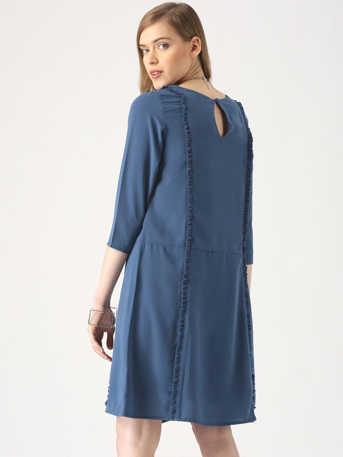 marie claire women's a-line dress (mc10280--xs, blue, x-small)