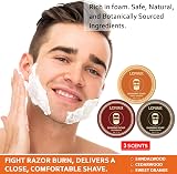 LEPONIX Shaving Soap Kit Men Sandalwood Cedar Sweet Orange 3 Bars & Cream view 4