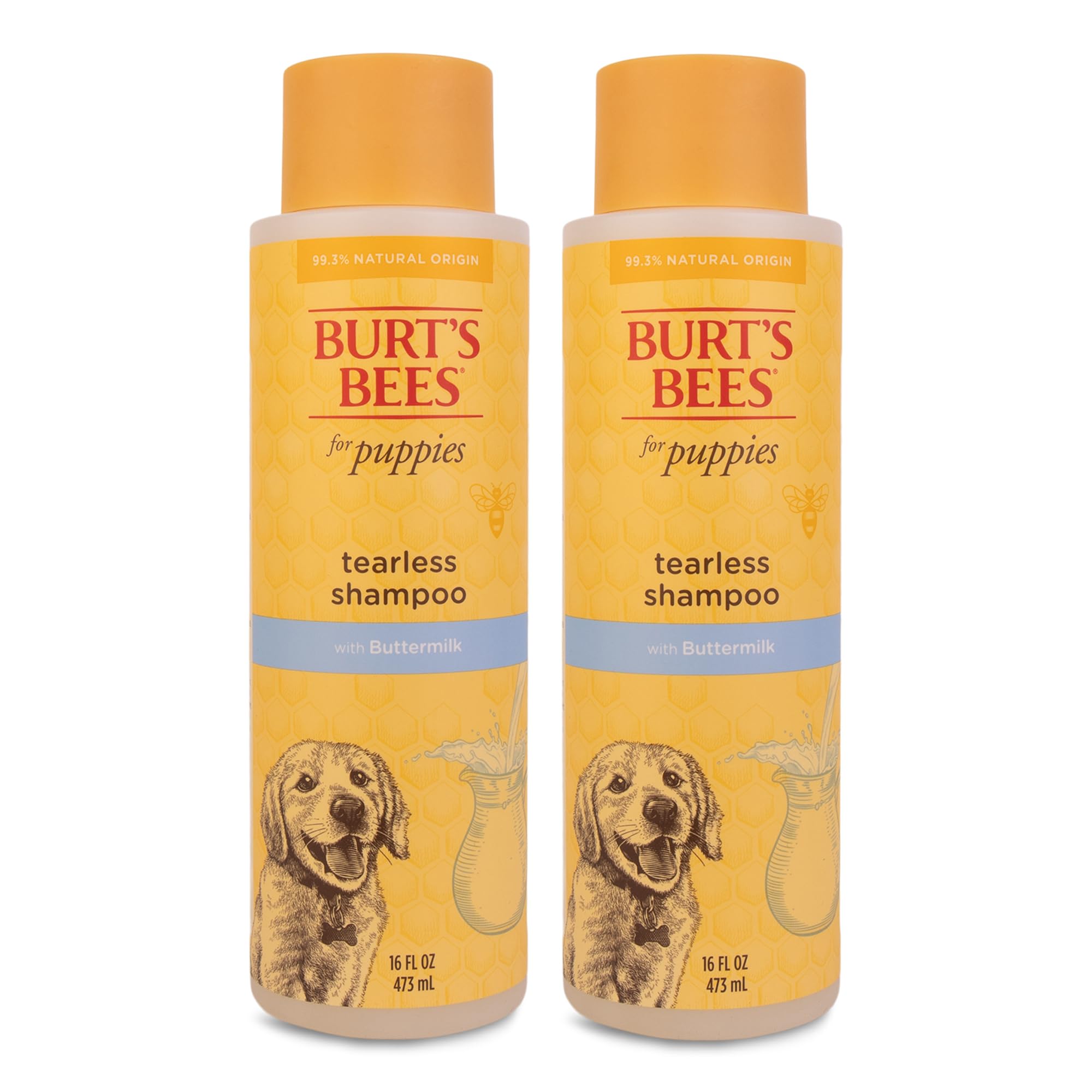 Photo 1 of Burt's Bees for Pets Tearless Puppy Shampoo with Buttermilk, 2pk, 95% Natural Origin Formulas, Best Tearless Shampoo for Puppies - Gentle Dog and Puppy Shampoo Tear Free, 16 oz - 2 Pack