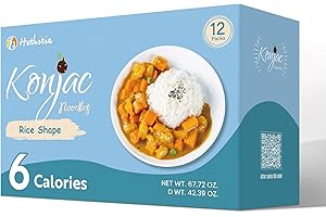 Hethstia Konjac Rice, 12 Packs Low Carb Shirataki Rice, Keto, Vegan, Gluten-Free, Sugar-Free, Low Calorie, 0 Fat, Ready-to-Eat Healthy Food & Holiday Gifts