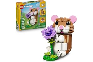LEGO Creator 3 in 1 Cute Hamster with a Flower Building Toy for Girls & Boys, Ages 7+ - Kids Build a Hamster, Hedgehog or Eagle Animal Figure - Gift Idea for Birthdays - 31376