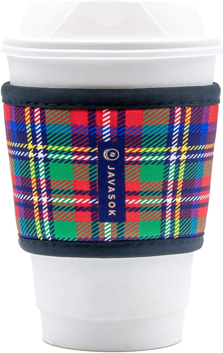 Download Java Sok Reusable Hot Coffee Tea Cup Sleeve Holder Tartan Scottish 2 0 Ebay