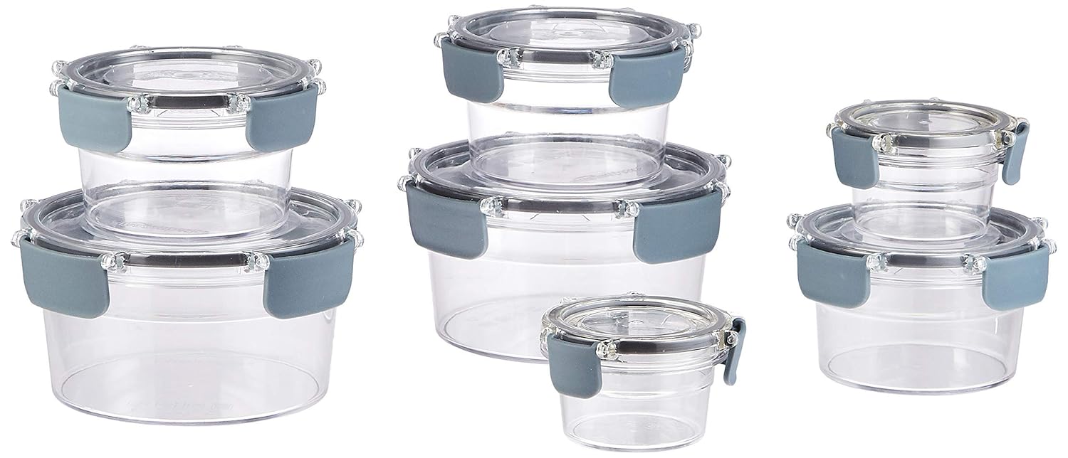 Buy AmazonBasics Tritan 14 Piece (7 Containers and 7 Lids) Round