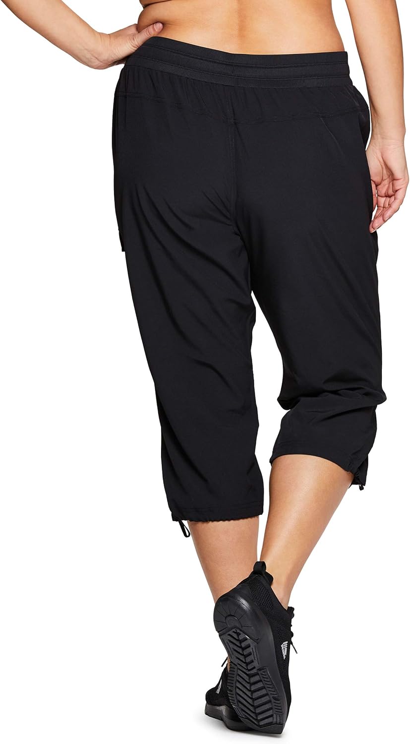 RBX Active Women's Plus Size Fashion Lightweight Woven Body Skimming Drawstring Capri Pant at  Women’s Clothing store