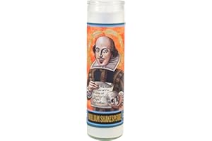 William Shakespeare Secular Saint Candle - 8.5 Inch Tall Glass Prayer Votive - Made in The USA