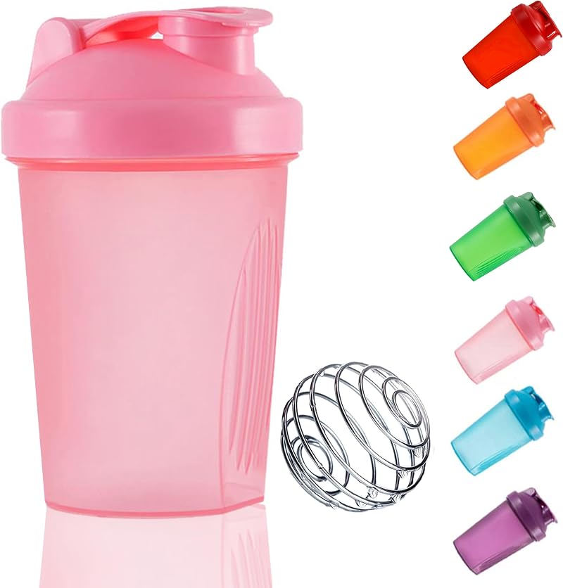KANGSIT Protein Shaker Bottle 400ml with Stainless Steel Ball Leakproof BPA Free