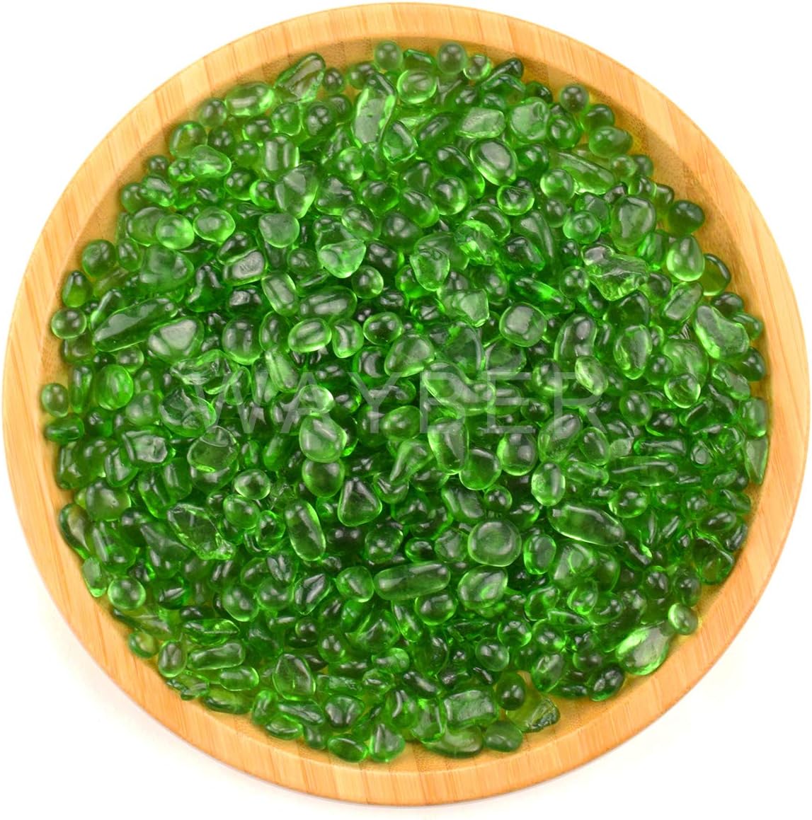 WAYBER Glass Stones, 1Lb/460g Irregular Sea Glass Pebbles Non-Toxic Artificial Gemstones for Vase Filler/Handmade Gift/Terrarium Flowerpot Aquarium Turtle Tank Decoration, Green: Home & Kitchen