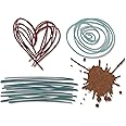 Sizzix Thinlits Die Set 660222, Scribbles & Splat by Tim Holtz, 4 Pack, Multi Color, One Size
