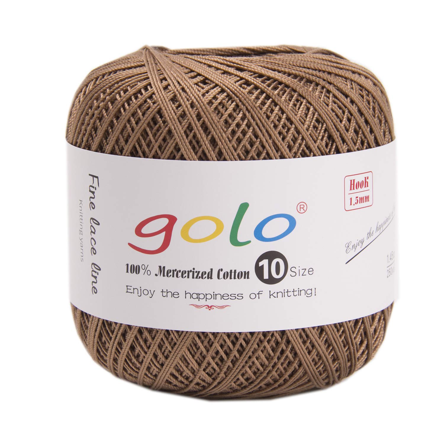 golo Crochet Thread Size 10 Yarn for Hand Knitting Crochet Yarn (Golden coffee-736)