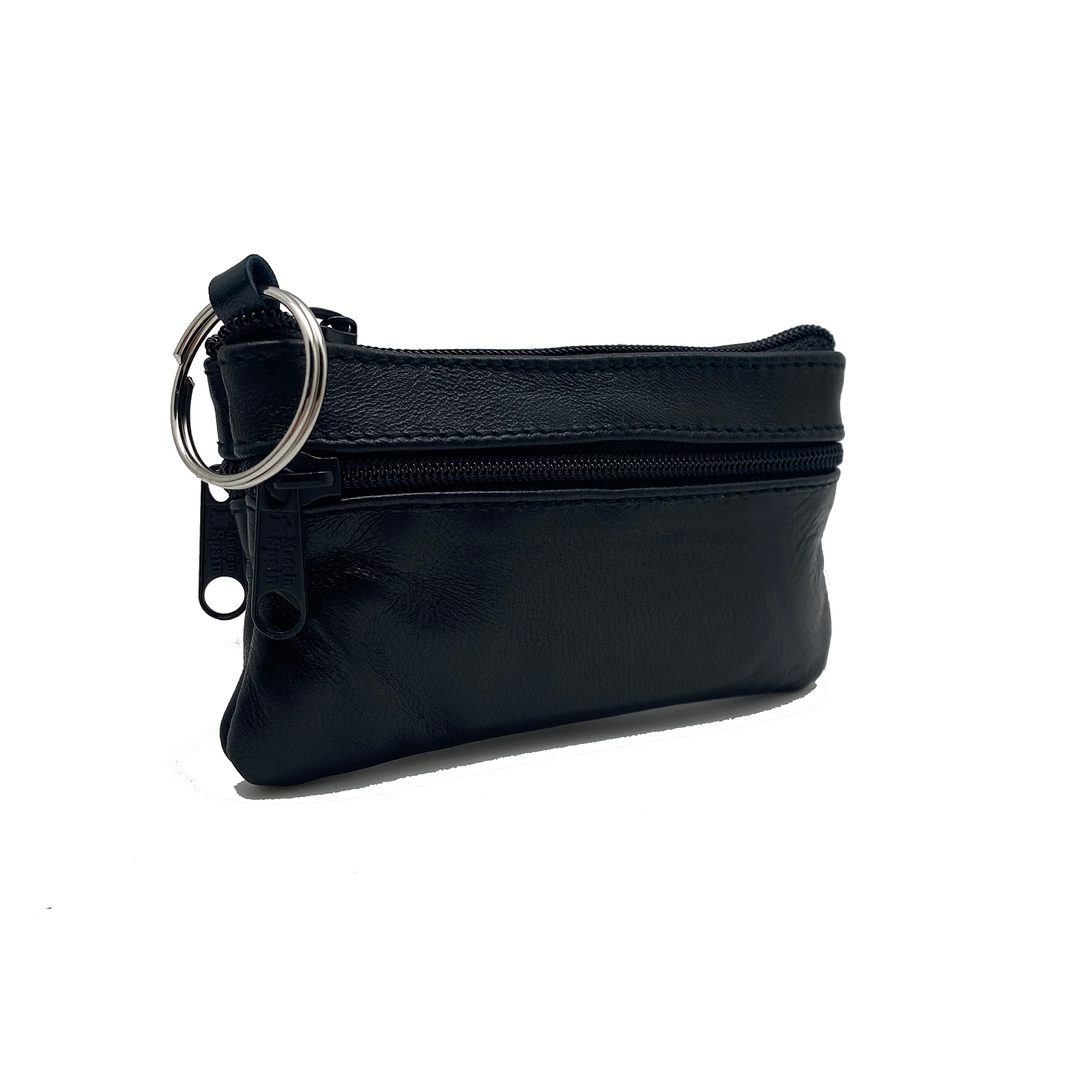 Lugupell Black Mini Leather Purse for Women Ladies Girls Men Leather Coins Wallet
