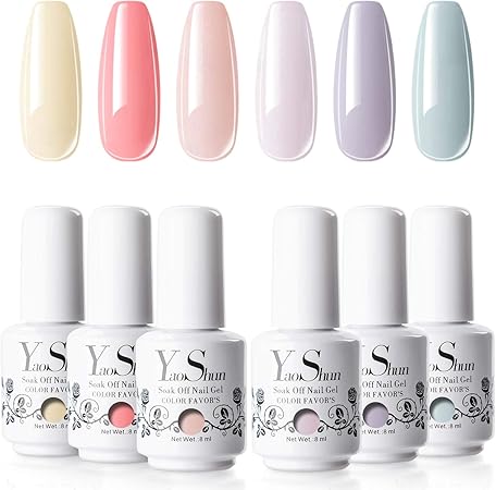 Amazon Amazon限定ブランド Yao Shun ジェルネイル カラージェル 6色セット Uv Led対応 ポリッシュタイプ 8ml フラワーカラー Yao Shun ジェルネイル 通販