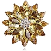 Rhinestone Flower Brooches Pins for Women Snowflake Crystal Brooches Pins Multilayered Cubic Zirconia Flower Sparkly Crystal Statement Brooch Dress Suit Decoration Wedding Party Accessories