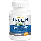 Agave Inulin Capsules Digestive Support Soluble Fiber Prebiotic Agave Inulin 120 Ct.