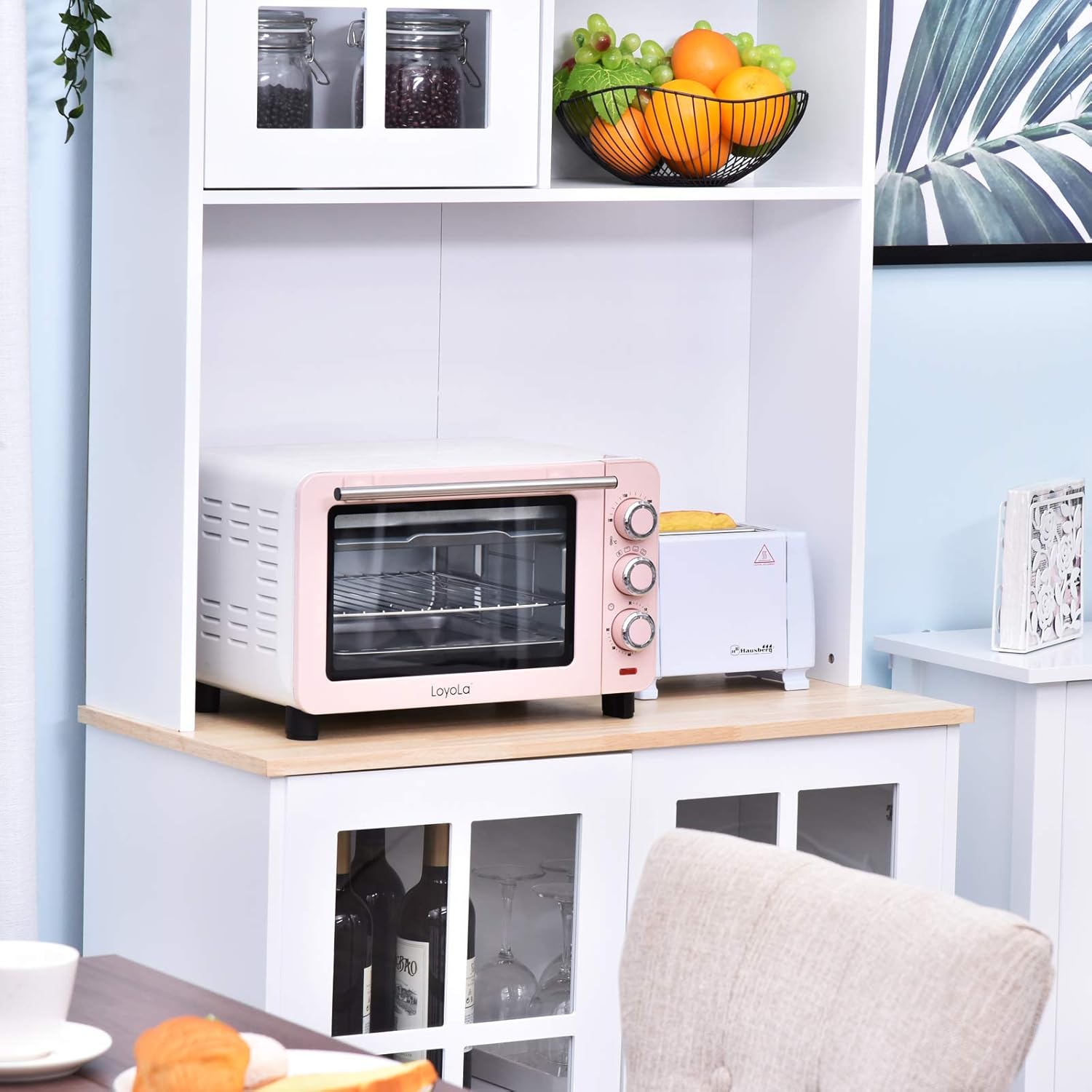 HOMCOM 72" Modern Kitchen Solid Storage Kitchen Cabinet Pantry with Sleek Minimal Design & Ample Storage Space, White: Furniture & Decor