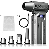 Electric Air Duster, 180,000RPM Super Power Compressed Air Duster, 4-Gear Adjustable Cordless Air Blower with LED Light, Rechargeable Dust Blower for Computer, Keyboard, Outdoor, Home and Car