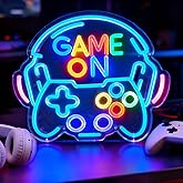 Dimmable Gamer Neon Sign, Game Controller Shaped LED Neon Sign for Gaming Room Decor, 15"x13" USB Powered Adjustable Brightness Gamepad LED Sign for Boys Room, Cool Gamer Gift for Teens and Kids