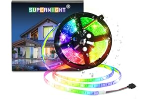 SUPERNIGHT LED Strip Lights, 16.4FT 5M SMD 5050 Waterproof 300LEDs RGB Color Changing Flexible LED Light Strip for Bedroom, TV Back Lighting, Christmas, Halloween Day (Not Include Power)