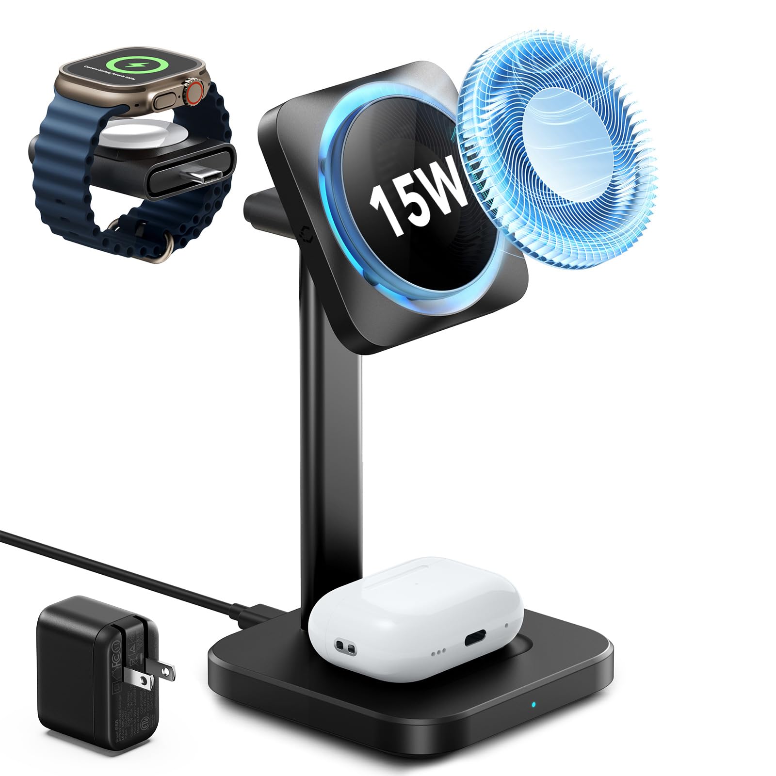 ESR Qi2 3 in 1 ワイヤレス充電器 ブラックの商品画像