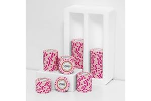 SODFAS 100 Piece Clay Poker Chips 14 Grams Heavyweight Clay Composite Casino 40mm Chips for Texas Hold’em Game Night