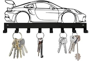 PRIMESTL Metal Car Key Hook Metal Key Organizer Wall Decorative with 8 Hooks Cool Key Holder for Home Kitchen Bedroom and Liv
