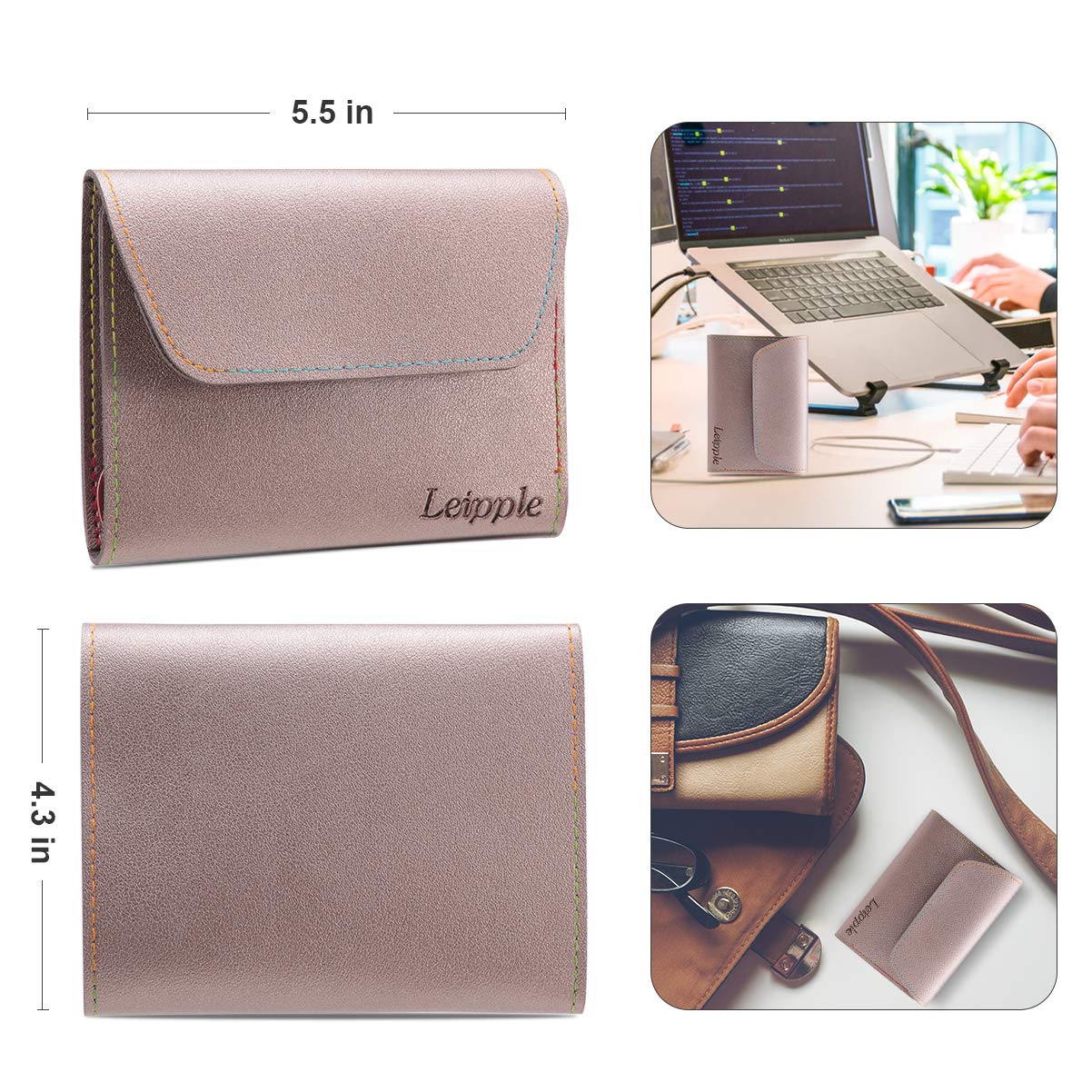 Leipple Manicure Set Professional Nail Clipper Kit Pedicure Kit - 16 pcs Stainless Steel Grooming Kit - Nail Care Tools with Luxurious Leather Travel Case (Silver Grey) : Beauty